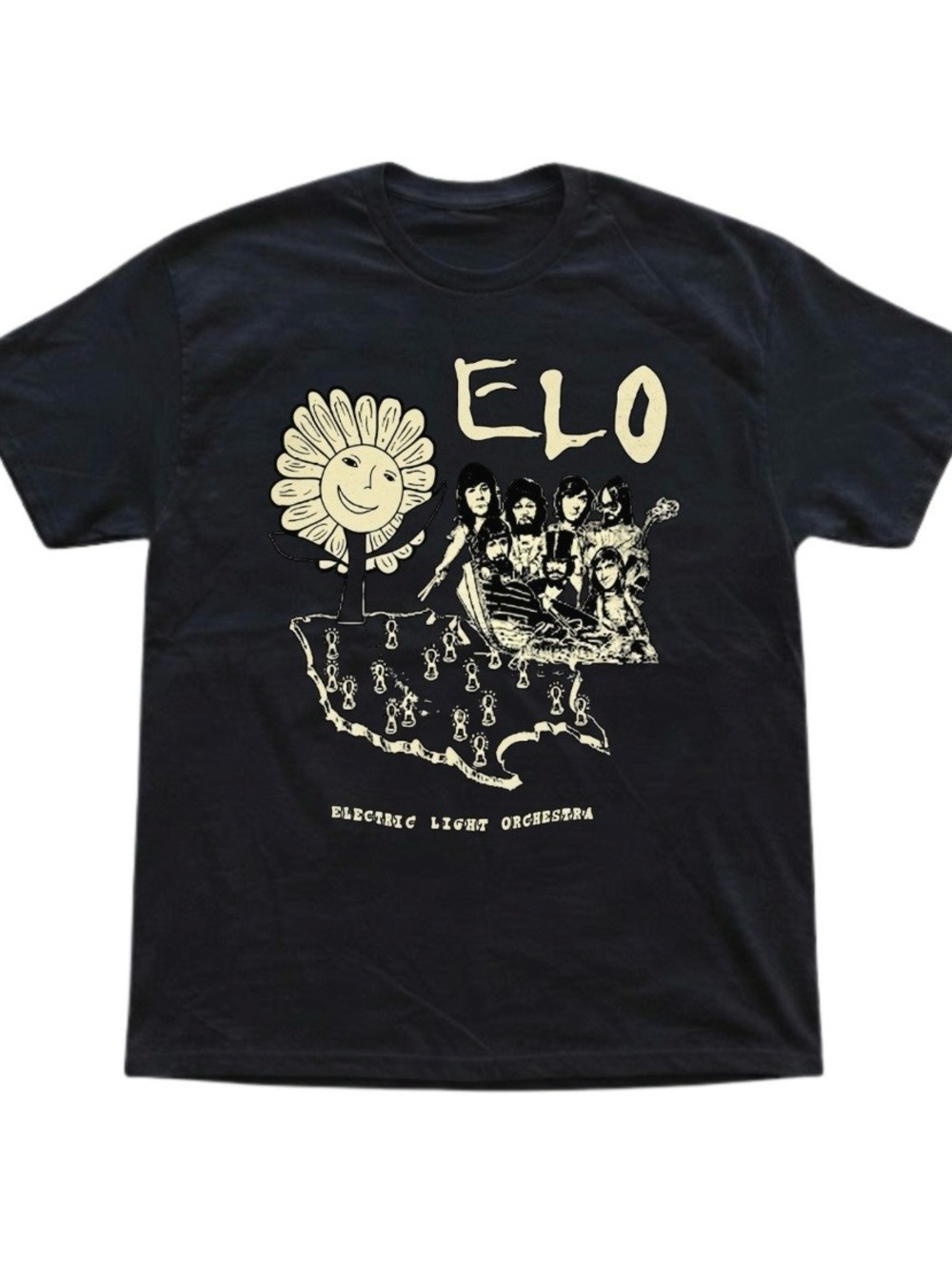ELO Electric Light Orchestra Band Graphic Cotton Gildan T-Shirt